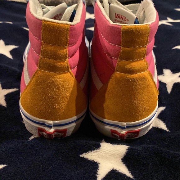 Vans high top multi color sneakers  mens size 5.5 women’s 7 - Picture 3 of 5